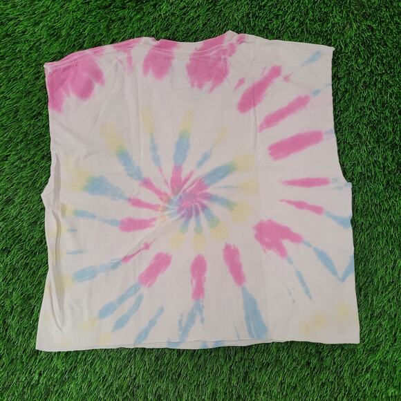 Looney-Tunes Cropped Tie-Dye Shirt Womens Medium 20x19 Baggy - Picture 2 of 13